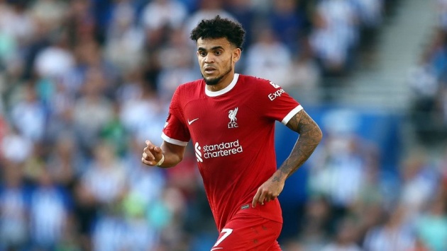 Diaz trong màu áo Liverpool.