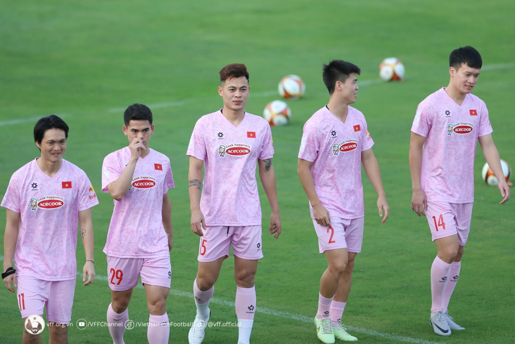 Duy Mạnh và đồng đội đặt quyết tâm ở 2 lượt trận cuối bảng F vòng loại World Cup 2026 khu vực châu Á. Ảnh: VFF.