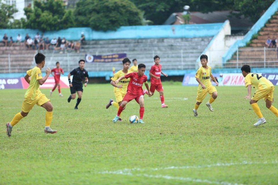 Giải bóng đá thiếu niên (U13) toàn quốc 2024 đã xác định 2 cặp đấu bán kết. Ảnh: VFF.