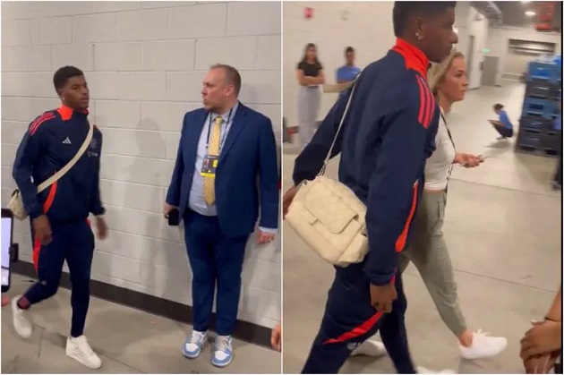 Rashford hơi khập khiễng khi rời khỏi sân.