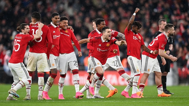 Tại bán kết FA Cup 2022/23, Man Utd đánh bại Brighton với tỷ số 7-6 trên loạt penalty.