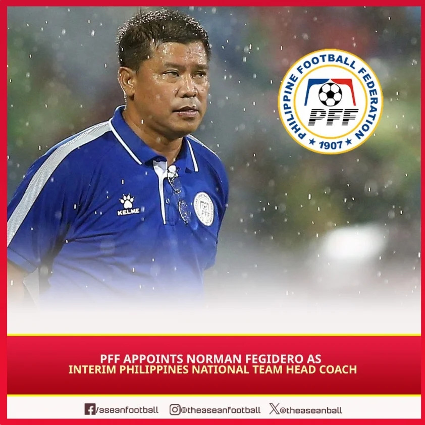 Tân HLV Norman Fegidero. Ảnh: ASEAN Football.