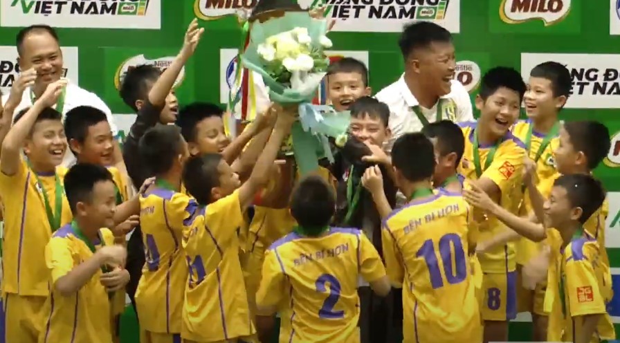 U11 SLNA vô địch Giải bóng đá Nhi đồng (U11) toàn quốc 2024. Ảnh chụp màn hình.