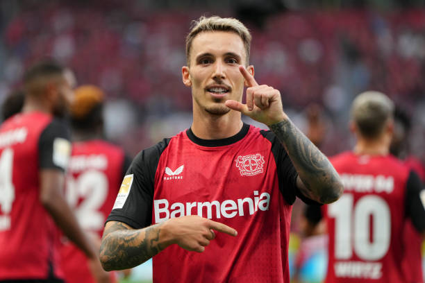 Alejandro Grimaldo - 8.8: Đây là cầu thủ được chấm điểm cao nhất của Leverkusen trước Leipzig, Grimaldo bùng nổ với 7 đường chuyền tạo cơ hội ghi bàn.