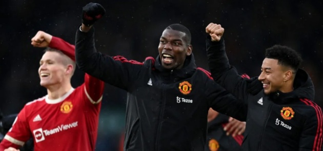 Pogba trong màu áo Man United.