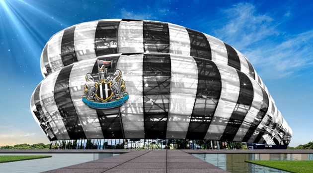 Thiết kế ban đầu của sân mới Newcastle.