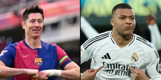 Lewandowski so kè với Mbappe.