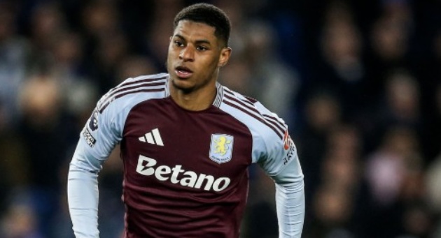 Rashford trong màu áo Aston Villa.