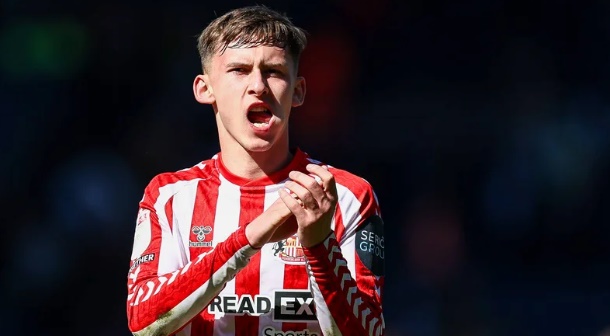 Chris Rigg trong màu áo Sunderland.