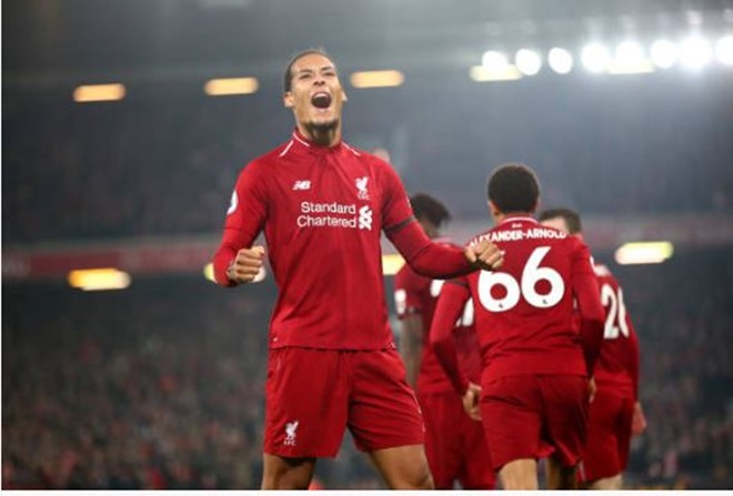Van Dijk sở hữu 2 bàn thắng trước Watford.