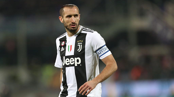 Chiellini tiếp tục vắng mặt vì chấn thương.