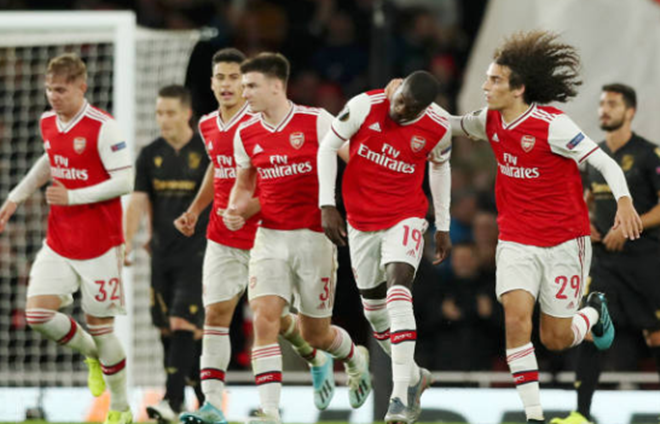 Pháo thủ tiếp tục chiếm ngôi đầu bảng F Europa League.