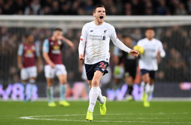 Robertson gỡ hòa 1-1 cho The Kop.