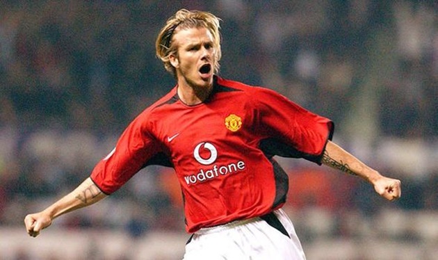 3. David Beckham. Cựu tuyển thủ Tam Sư là chuyên gia đá phạt trứ danh của Quỷ đỏ. Beckham thuộc lứa thế hệ vàng 92 vang danh dưới triều đại cựu HLV Sir Alex Ferguson.