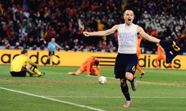 Iniesta ghi bàn thắng quyết định ở chung kết World Cup 2010.
