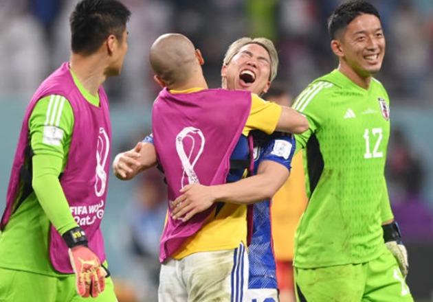 Niềm vui vỡ òa của các tuyển thủ Nhật Bản.