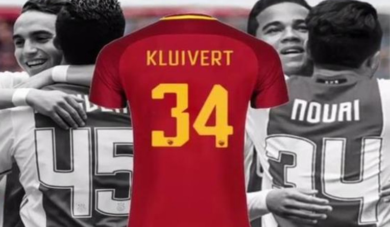 Kluivert đã chọn số áo 34 tại Roma