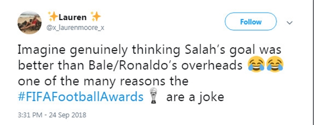 Không hiểu thiên tài nào lại cho rằng bàn thắng này của Salah đẹp hơn của Bale và Ronaldo nhỉ.