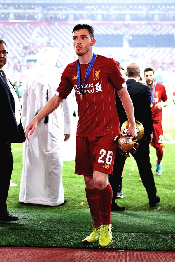 Cuối tuần qua, Andrew Robertson đã bổ sung vào bộ sưu tập danh hiệu của mình trong năm 2019 với chức vô địch FIFA Club World Cup cùng Liverpool.