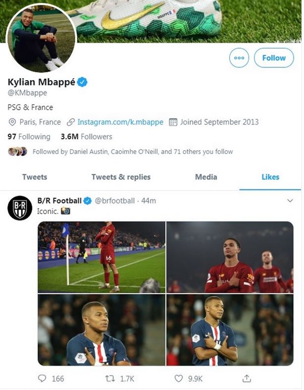 Chính Kylian Mbappé dường như cũng tỏ ra rất thích thú trước hành động của Trent Alexander-Arnold vào đêm qua.