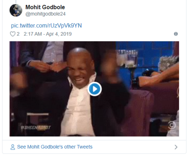 Dòng Twitter của Mohit Godbole.