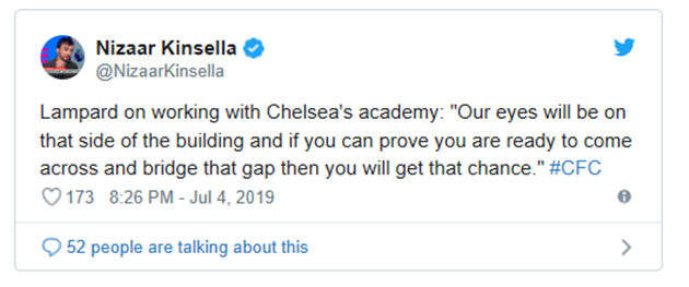 "Frank Lampard đến tiếp quản chiếc ghế tại Chelsea và ngay lập tức, đội bóng mất đi hai ngôi sao trẻ là Jamal Musiala và Bright Akwo Arrey-Mbi vào tay Bayern Munich." The Sun - Chelsea.