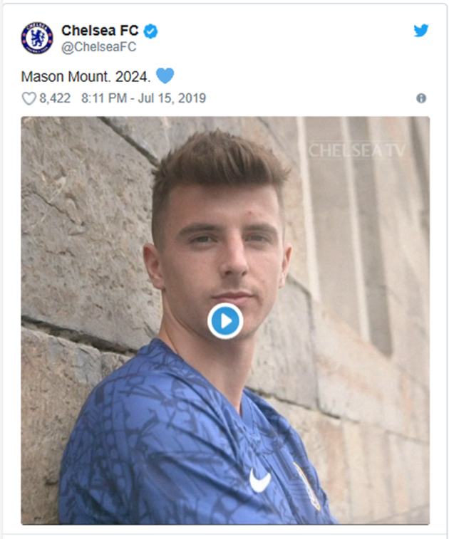Thông báo chính thức từ Twitter của Chelsea.