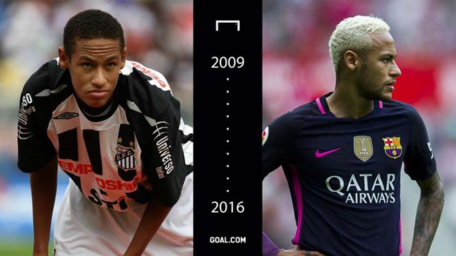 Neymar: Cậu bé loắt choắt trong màu áo Santos giờ đã trở thành trụ cột của Barcelona và đưa bóng đá Brazil lần đầu giành tấm huy chương vàng Olympic. Ảnh: Internet.