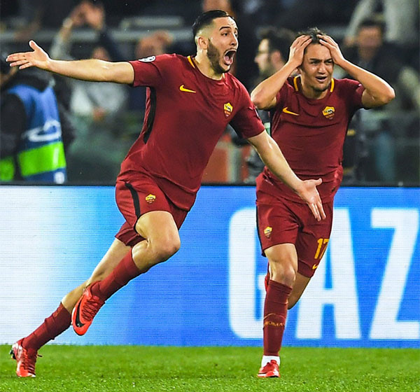 Cầu thủ AS Roma tạo nên cuộc lội ngược dòng lịch sử trước Barca ở tứ kết Champions League. Ảnh: UEFA.