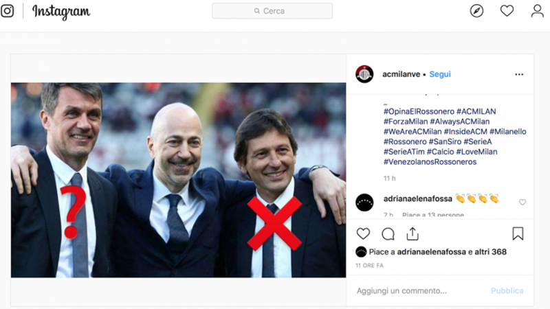 Hành động của Adriana Fossa đang khiến các Milanista lo lắng.