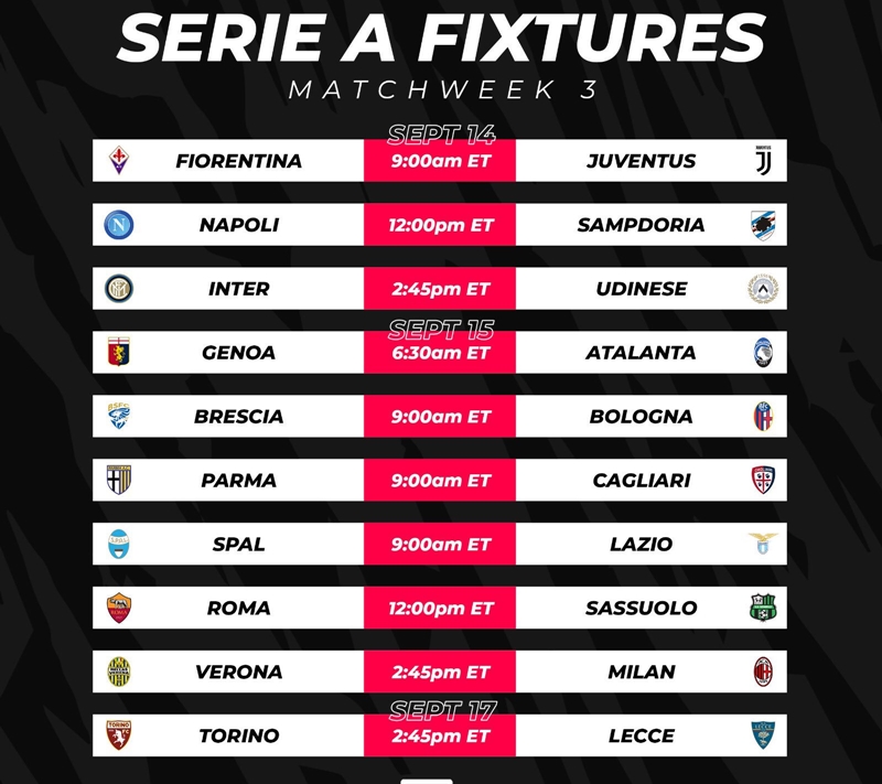 Sau quãng thời gian tạm nghỉ, Serie A 2019 - 2020 sẽ quay trở lại. Tại vòng 3, bên cạnh những trận đấu hấp dẫn, các Tifosi còn chờ đợi màn ra mắt của những cái tên dưới đây.