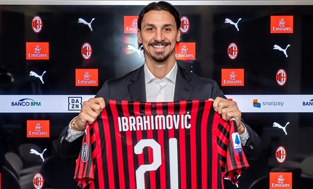 Tại AC Milan, Ibrahimovic sẽ khoác áo số 21.