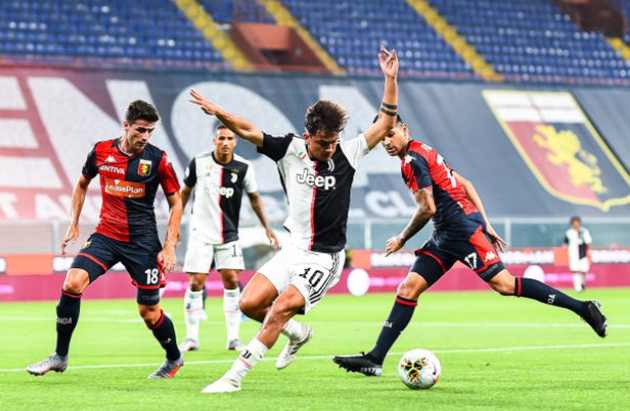 Rạng sáng nay (1/7), Juventus chạm trán Genoa tại Luigi Ferraris. Phút thứ 50, Dybala khéo léo dẫn bóng qua Valon Behrami, Stefano Sturaro và Francesco Cassanta.