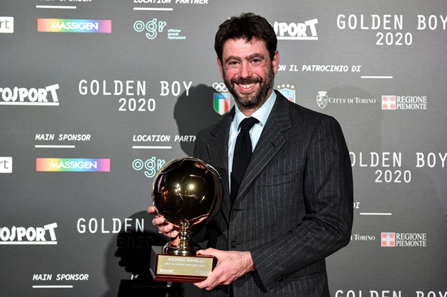 Chủ tịch của Juventus, Andrea Agnelli, được vinh danh ở hạng mục Chủ tịch của năm.