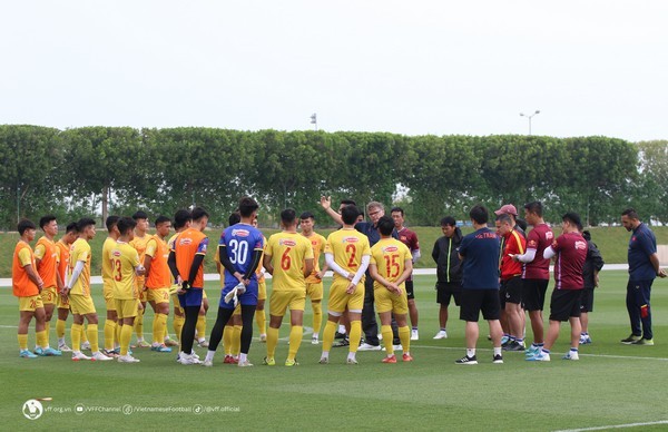 U23 Việt Nam chuẩn bị cho trận đấu cuối tại Doha Cup. Ảnh: VFF.