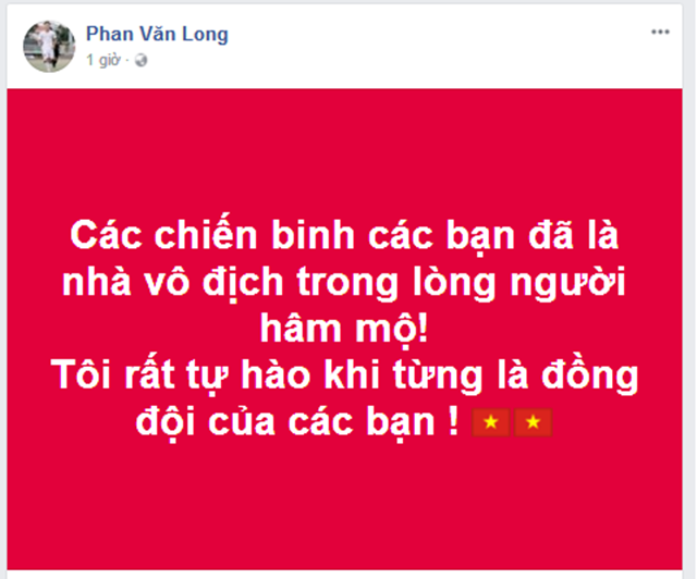 Cựu tuyển thủ U23 Việt Nam tự hào về các đồng đội cũ.