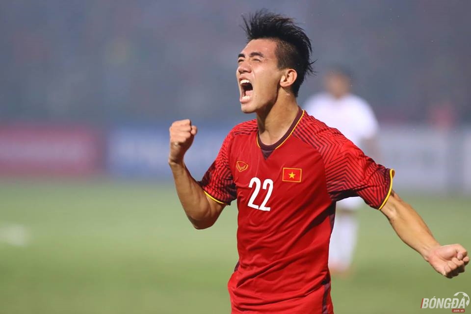 Tiến Linh mở tỉ số cho ĐT Việt Nam. Ảnh: Đình Viên.