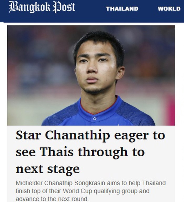 Bài đăng trên trang Bangkok Post.