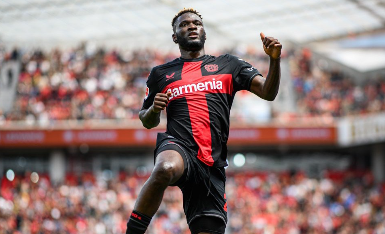 Boniface góp công lớn vào việc đưa Leverkusen lên đỉnh bảng Bundesliga 2023/24.