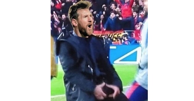 Các fan cuồng M10 thậm chí còn ghép ảnh của Messi vào pha ăn mừng nổi tiếng của Diego Simeone.
