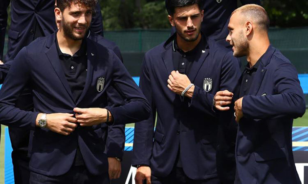 Cầu thủ thuộc biên chế AC Milan, Patrick Cutrone (ngoài cùng bên trái) cũng là một niềm hy vọng của ĐT U21 Ý ở giải năm nay.