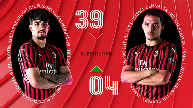 ...và Ismael Bennacer vào sân.