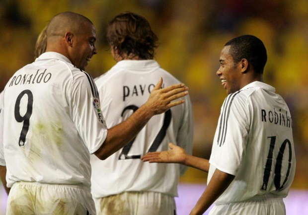 Ronaldo và người đồng hương Robinho. Ảnh: Internet.