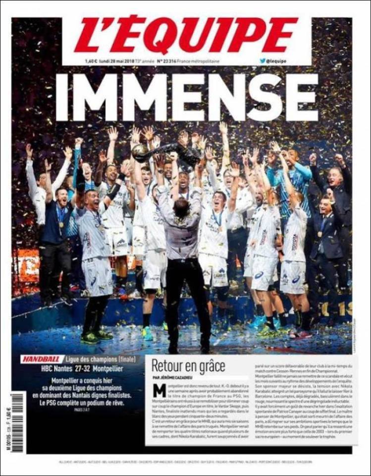 L'Equipe thán phục thành tích của đội bóng Hoàng gia.