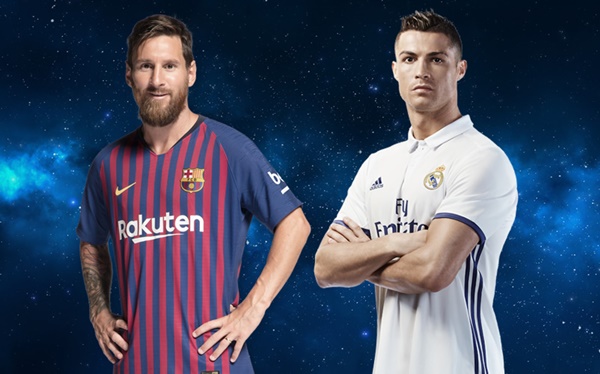 Messi và Ronaldo đối đầu nhau trong màu áo Barca - Real.