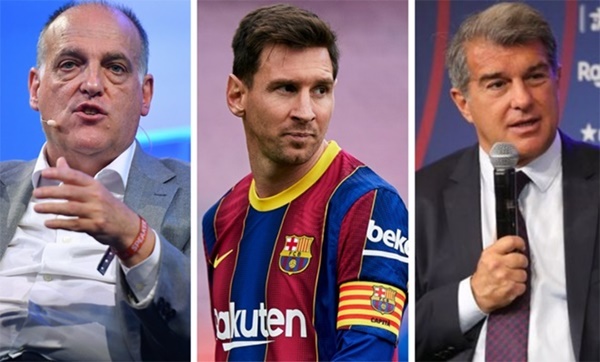 Messi nằm giữa cuộc chiến của 2 vị chủ tịch.