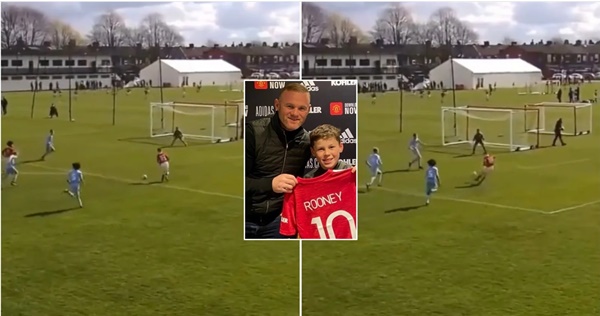 Clip siêu phẩm của Kai Rooney vào lưới U12 Man City đang lan truyền mạnh mẽ trên mạng xã hội. Những CĐV Man Utd đặc biệt trầm trồ trước kỹ năng thượng thừa của cậu nhóc nhà Rooney.