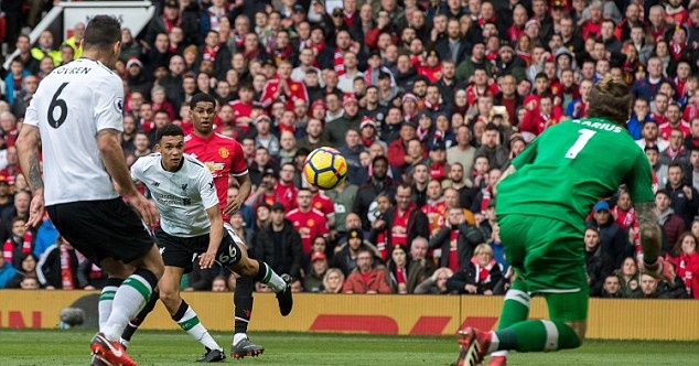 Dứt điểm trúng đích: Man United (2) - Liverpool (2). Tung ra nhiều cú sút hơn nhưng số lần trúng đích của Liverpool chẳng khá hơn Man United.
