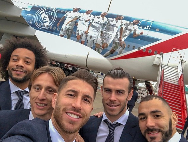 Những gương mặt rất vui tươi của các cầu thủ Real Madrid.