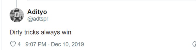 Chiêu trò bẩn luôn luôn thắng.